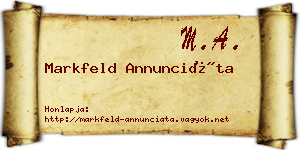 Markfeld Annunciáta névjegykártya